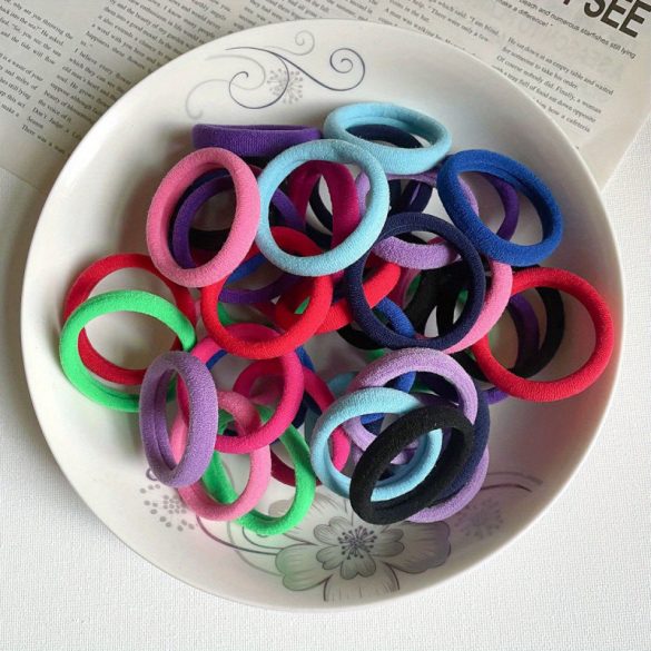 Set de 50 elastice colorate pentru păr