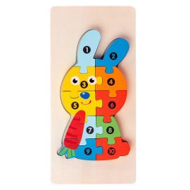 Puzzle 3D din lemn Montessori