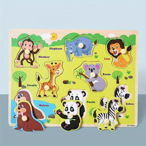 Puzzle din lemn Montessori pentru dezvoltare