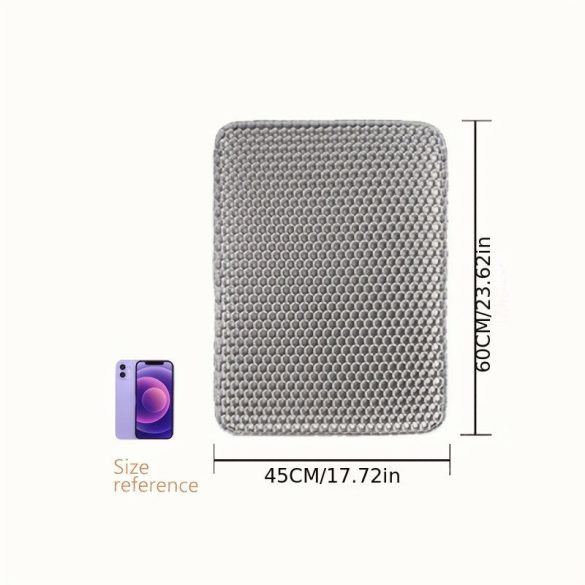 Covor cu două straturi, model fagure, pentru litieră de pisică, 45x60 cm