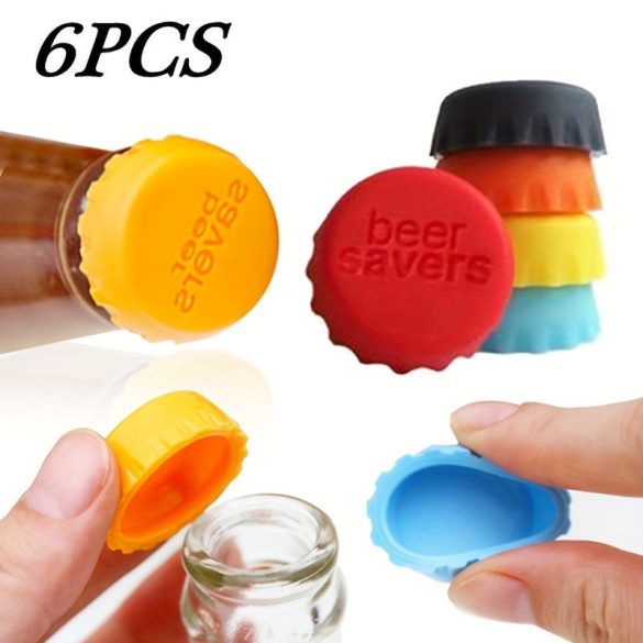 Set de 6 capace din silicon pentru sticle de vin și bere