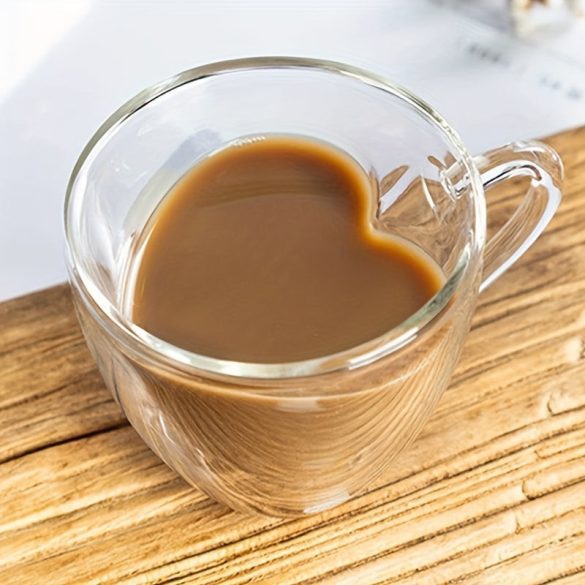 Pahar din Sticlă cu Dublu Perete Inimioară 180 ml