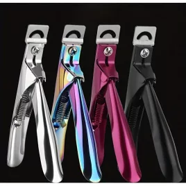   Argintiu, Inoxidabil, Tăietor de unghii în formă de U, Clesti pentru unghii, Tăiere unghii false rotunde/pătrate