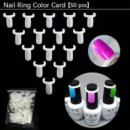   50 Carduri de Afișare Lac de Unghii Colorat, Inel de Afișare pentru Decorarea Unghiilor cu Gel UV, Vârfuri pentru Unghii False