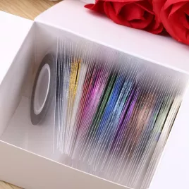   10 role de benzi colorate, autocolante pentru decorarea unghiilor, manichiură DIY accesorii de înfrumusețare unghii