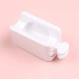   Cutie de reciclare pudră sclipici alb pentru unghii manichiură Colectați pulberea pigmentată micro-mărgele recipient cu două straturi 2*linguri+1*palnie