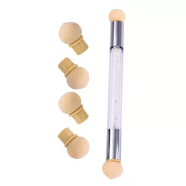  Set de pensule pentru decorarea unghiilor Gradient Sponges cu 4 capete interschimbabile – instrumente pentru acrilgel, sclipici și pudră pentru profesioniști în arta unghiilor