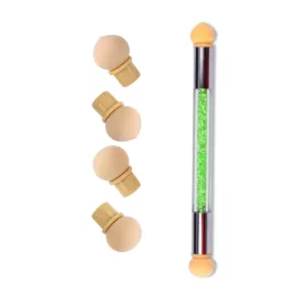   Set de pensule pentru decorarea unghiilor Gradient Sponges cu 4 capete interschimbabile – instrumente pentru acrilgel, sclipici și pudră pentru profesioniști în arta unghiilor