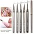 Set de 5 pensule pentru decorare unghii cu gel UV Linii de desenare Dungi Pictură Flori Manichiură Pensule cu mâner metalic 6/9/12/15/18mm