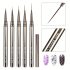 Set de 5 pensule pentru decorare unghii cu gel UV Linii de desenare Dungi Pictură Flori Manichiură Pensule cu mâner metalic 6/9/12/15/18mm