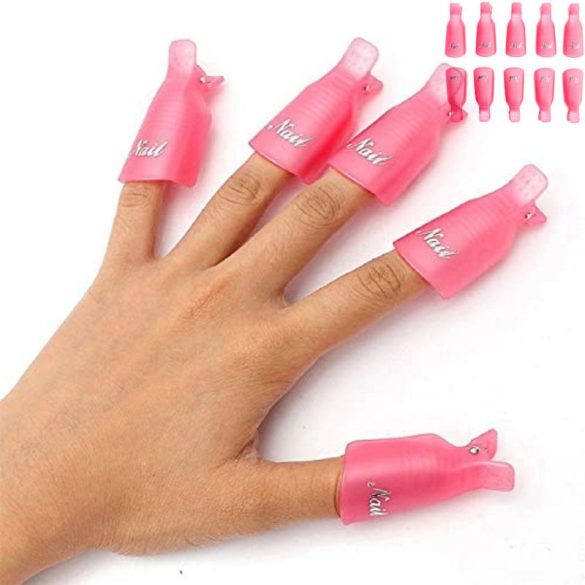 Set de 10 dispozitive de îndepărtare a gelului UV - Clipsuri profesionale din plastic pentru decorarea unghiilor, ușor de aplicat și îndepărtat