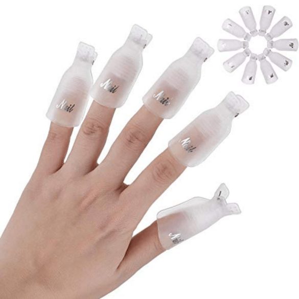 Set de 10 dispozitive de îndepărtare a gelului UV - Clipsuri profesionale din plastic pentru decorarea unghiilor, ușor de aplicat și îndepărtat