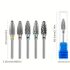 Set de 5 freze din carbură de tungsten pentru manichiură, mașină electrică de îndepărtare a gelului, pilă de unghii 7,62/81,28 cm pentru pedichiură