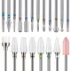 Set de 20 burghie pentru unghii acrilice – burghie din ceramică și carbură de 3/32'' pentru manichiură și pedichiură profesională, fără parfumuri