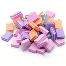   Blocuri mini de pilă unghii 50 buc, pile abrazive duble, instrumente de manichiură-pedichiură pentru lustruire, bureți cub pentru modelare și netezire unghii