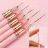 5 Pensule Nail Art Roz/Negru pentru Detalii, Pensule Lungi pentru Linii Nail Art, Manichiură Gel pentru Modele Fine