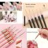 5 Pensule Nail Art Roz/Negru pentru Detalii, Pensule Lungi pentru Linii Nail Art, Manichiură Gel pentru Modele Fine