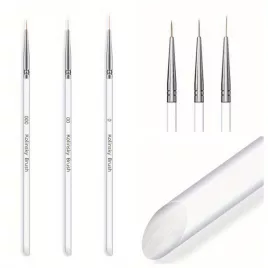   Set de 3 pensule pentru decorarea unghiilor, pensulă cu linii fine, pensule de precizie pentru gel unghii, instrumente de decorare fără miros