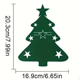   10 buc, Suport tacâmuri din fetru pentru brad, punguță de tacâmuri din fetru pentru Crăciun, roșu și verde pentru petreceri de Crăciun, decor pentru cine festive