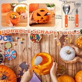 Set de Sculptură Dovleci de Halloween, 24 bucăți