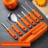 Set cuțite pentru sculptat dovleci din oțel inoxidabil, 7 piese, cu geantă de depozitare - Perfect pentru decor de Halloween