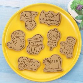   Set de 8 forme de tăiat biscuiți de Halloween, forme durabile din plastic
