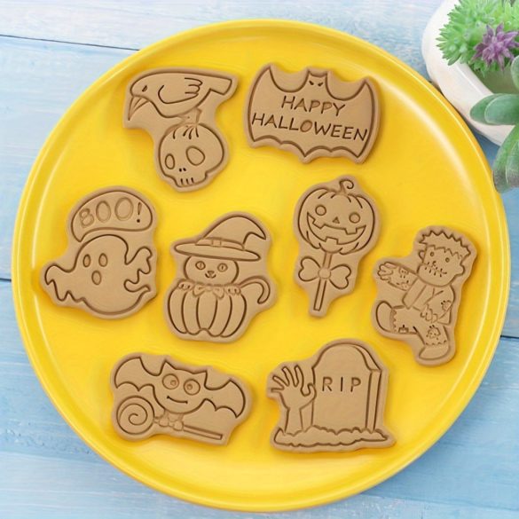 Set de 8 forme de tăiat biscuiți de Halloween, forme durabile din plastic