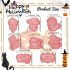 Set de 8 forme de tăiat biscuiți de Halloween, forme durabile din plastic