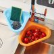 2/4 coș de scurgere pentru chiuvetă în formă de lebădă - Suport triunghiular pentru vase și ustensile, plastic durabil