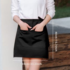   Șorț de bucătărie roșu aprins cu buzunare pentru bărbați și femei - Perfect pentru restaurante și grătare