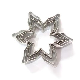   Set de 5 forme pentru tăiat prăjituri de Crăciun - Fulgi de Nea din Oțel Inoxidabil pentru Copt Festiv