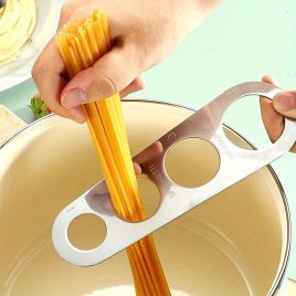   1 buc, Limiter măsurător de paste, instrument din oțel inoxidabil pentru măsurarea pastelor, măsurător de spaghete, reutilizabil pentru controlul porțiilor de paste, gadgeturi de bucătărie, articole, ustensile de bucătărie, accesorii de bucătărie