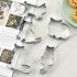 Set 5 forme de tăiat biscuiți Kitten, din oțel inoxidabil, drăguțe Kawaii pisică, ustensile de copt, accesorii de bucătărie