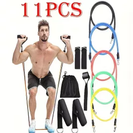 Set Premium de 11 Benzi de Antrenament cu Mânere din Spumă