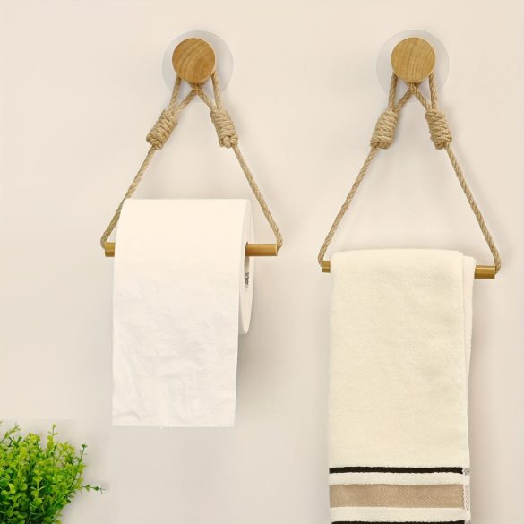 2 suporturi din lemn pentru prosoape - suport de hârtie de bucătărie montat pe perete