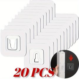 Set de 20 cârlige autoadezive, față-verso, pentru perete