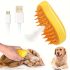 Perie cu aburi USB 3-în-1 pentru pisici și câini, perie de masaj din silicon pentru îngrijirea animalelor de companie