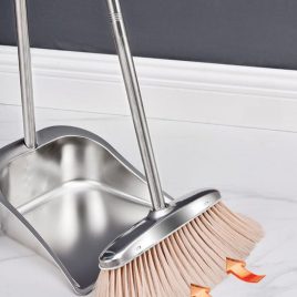 Set de făraș și mătură din oțel inoxidabil