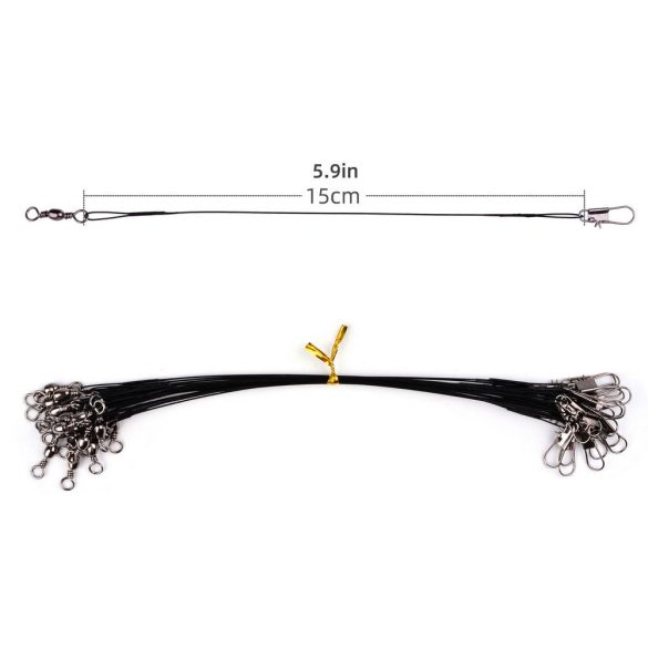 20 buc Set Rotativ Fir de Pescuit din Oțel cu Plumb