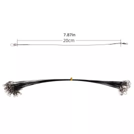 20 buc Set Rotativ Fir de Pescuit din Oțel cu Plumb