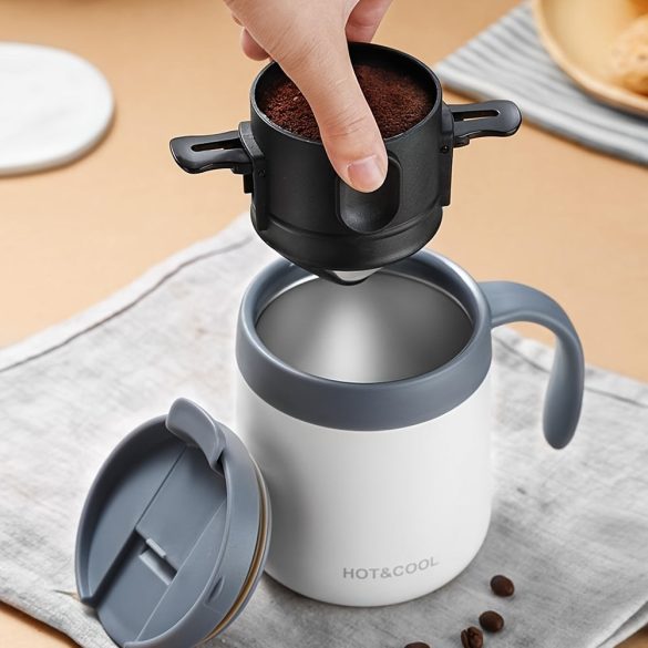 Ceașcă cu filtru de cafea din oțel inoxidabil cu dublu strat