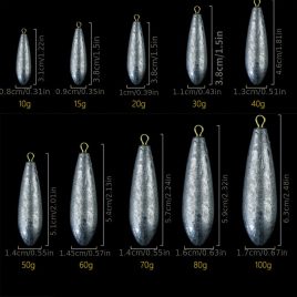   5 Bucăți Stabilizatori de Pescuit Profesionali - Picături de Plumb