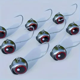 5 buc Cap Jig Antialgă Big Eyes, cu Plumb, Cârlig Ponderat