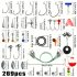 Set de pescuit cu 187 de piese - Cu cutie de accesorii, cârlige, componente pentru momeală, plumbi