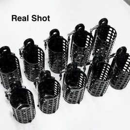   3 cuști metalice pentru hrănirea crapilor, suport pentru momeală și scufundător