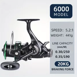 Mulineta de pescuit crap cu frână dublă superputernică