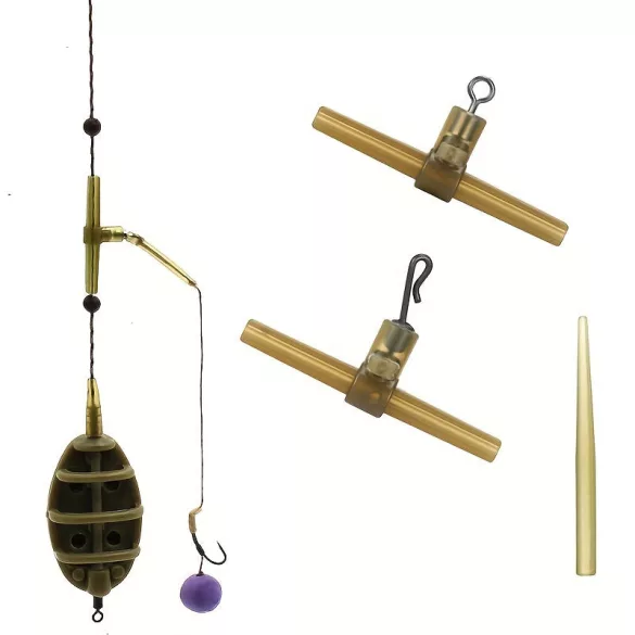 30 buc echipament de pescuit crap fără încurcături cu cârlig rotativ și conector elicopter