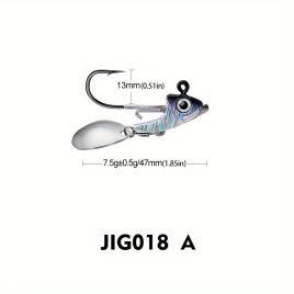 5 capete de jig cu cârlig liber și lingură rotativă