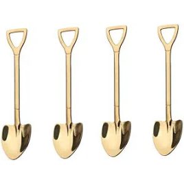  Set de linguri pentru desert în formă de lopată aurie (4 buc) – Unic