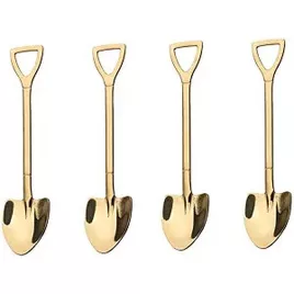   Set de linguri pentru desert în formă de lopată aurie (4 buc) – Unic